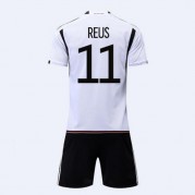 Tyskland Barn VM 2022 Draktsett fotball Marco Reus 11 Hjemmedrakter Kortermet